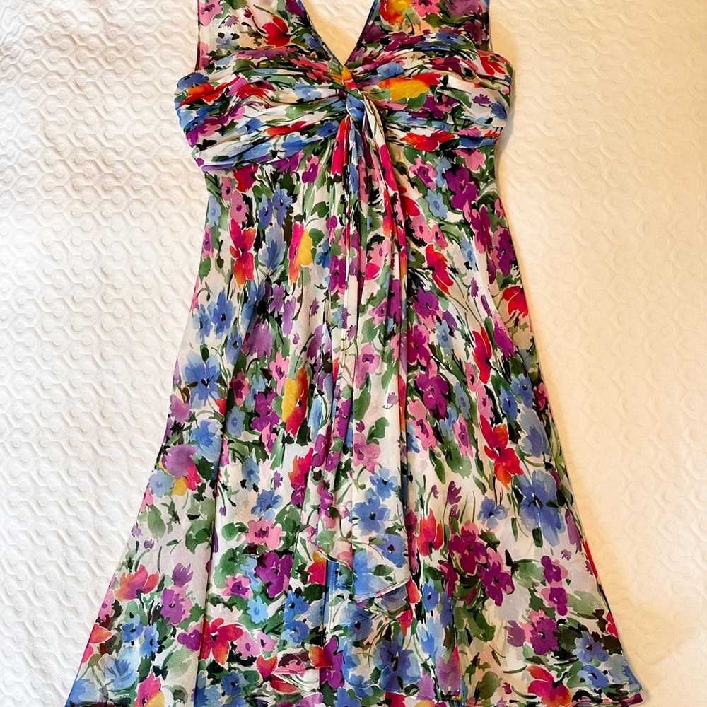 Donna Ricco Colorful Floral Mini Dress